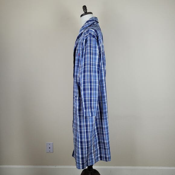 Polo Ralph Lauren Robe Mens Small Medium Blue Plaid Belted Comfort Lightweight - Picture 6 of 8